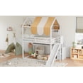 thumbnail image 6 of Newest Full Size Bunk Bed Solid Wood for Bedroom with Canopy, Slide and Bookshelves, White, 6 of 13