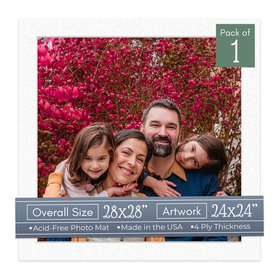 Oyster Shell White Picture Frame Mat for 28x28 Frames - Fits 24x24 Photos - 1 Mat