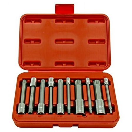 10-pc. 4" Long Spline Bit Socket Set