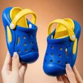 thumbnail image 5 of KPOPLK Slides Sandals for Kids,Girls Shower Shoes,Boys Cloud Slides Non slip Quick Dry Bedroom Shoes Indoor Outdoor Open Toe Spa Bath Pool Gym House Casual House Slippers Size 6.5,Blue, 5 of 6