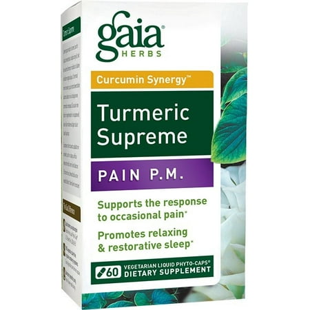 Gaia Herbs Curcumin Synergy Turmeric Supreme Pain P.M. 30 Vegetarian Liquid