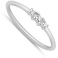 thumbnail image 4 of Clear Cubic Zirconia Stacking Promise Ring .925 Sterling Silver Band White Jewelry Female Size 5, 4 of 4