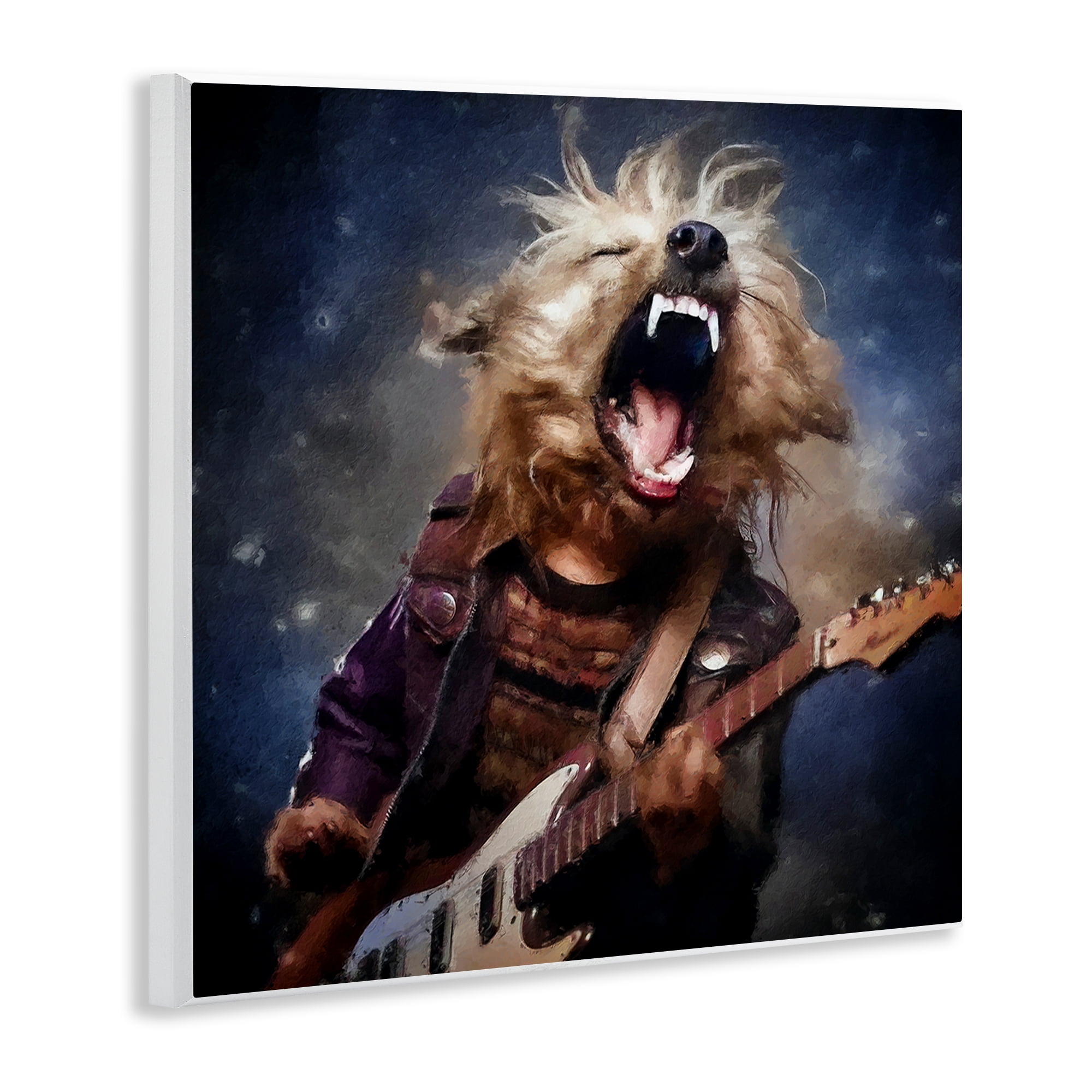 Stupell Industries Fun Musician Terrier Animals Painting Unframed Art Print Wall Art, 12 x 12