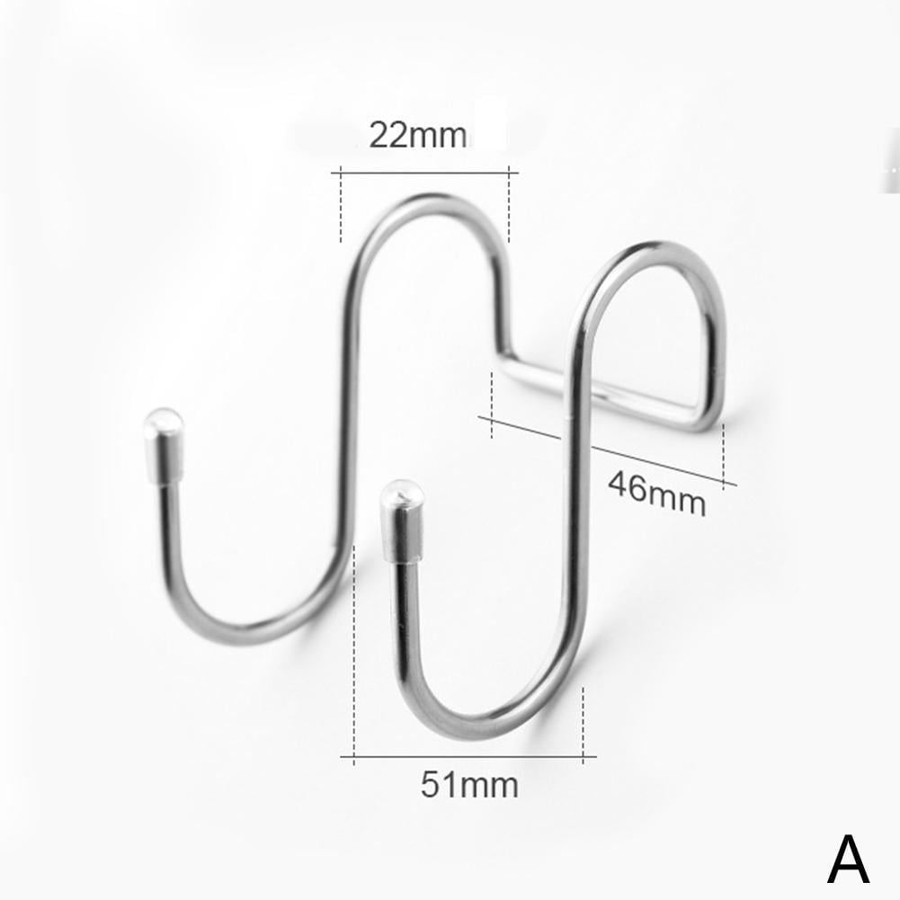 Stainless Steel Double S Shape Storage Hook Purse Hook for Bathroom Kitchen Wall 
