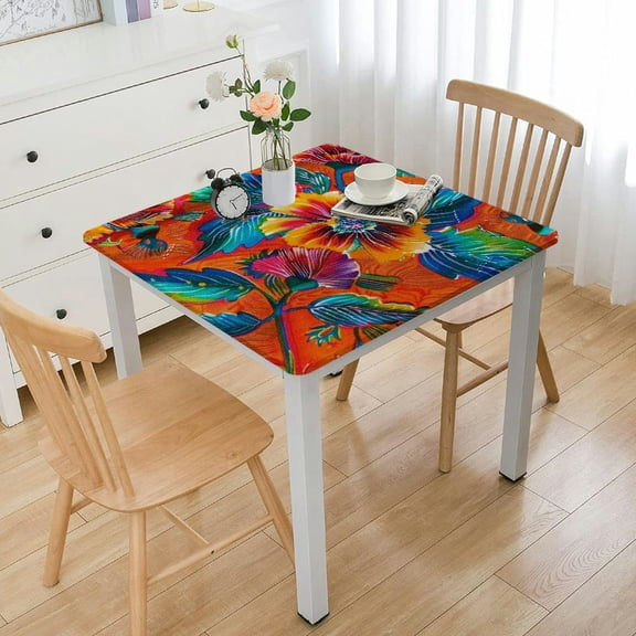 BANET Oilcloth Square Tablecloth white