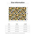 thumbnail image 5 of Honeii Cute Cow Print Sunflower C print throw blanket, crafted from cozy cotton flannel, offers versatile home decor as a bedding suitable for all seasons.-80"x60", 5 of 6