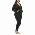 thumbnail image 6 of Felina Women's 2 Piece Velour Track Suit, Hoodie and Jogger Lounge Set (Large/Black), 6 of 8