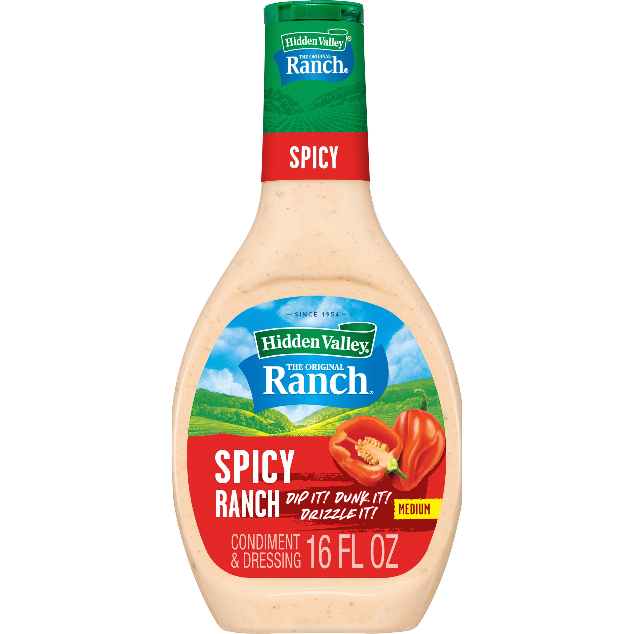 Hidden Valley Gluten Free Spicy Ranch Salad Dressing and Topping, 16 fl oz