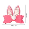 thumbnail image 3 of Miangastore Adorable Rabbit Ear Hair Clips with Bow Design for Kids Pink Fabric Easter Headdress 4 Pieces, 3 of 8