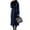 Navy, variant on Women's Winter Double Breasted Wool Coat Elegant Notched Lapel Belted Maxi Long Pea Trench Coat - Black M