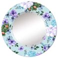 thumbnail image 3 of DESIGN ART Designart 'White And Orange Flowers On Light Blue' Printed Patterned Wall Mirror 32in.x32in., 3 of 5