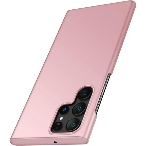 Case for Samsung Galaxy S22 Ultra Phone Case Protective Slim [Defend from Scratch/Slip/Drop/Fingerprint] Matte PC Hard Minimalistic Phone Cover for Samsung Galaxy S22 Ultra-Pink