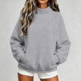 thumbnail image 4 of Hurxie Womens Casual Crew Neck Sweatshirt with Pockets Loose Fit Soft Long Sleeve Lightweight Pullover Tops Fall Clothes, 4 of 7