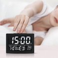 thumbnail image 2 of Digital Alarm Clock With Led Time Display Temperature Detect Snooze Clocks For Bedroom Bedside Desk, 2 of 5