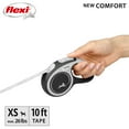 thumbnail image 4 of Flexi New Comfort Extra-Small Tape Retractable Dog Leash, 10 ft, Grey (For Dogs up to 26 lbs), 4 of 6