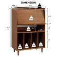 thumbnail image 2 of PULUOMIS Record Player Stand with Vinyl Storage, Flip Top Media Cabinet, Audio-Video Stereo Cabinet，Mid-Century Turntable Table with Open Storage for Living Room, Bedroom, Walnut, 2 of 10