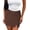 A Brown, variant on Women's Casual Y2K Summer Mini Skorts, Mid-Waisted Front Split Pencil Bodycon Skirts with Shorts Liner