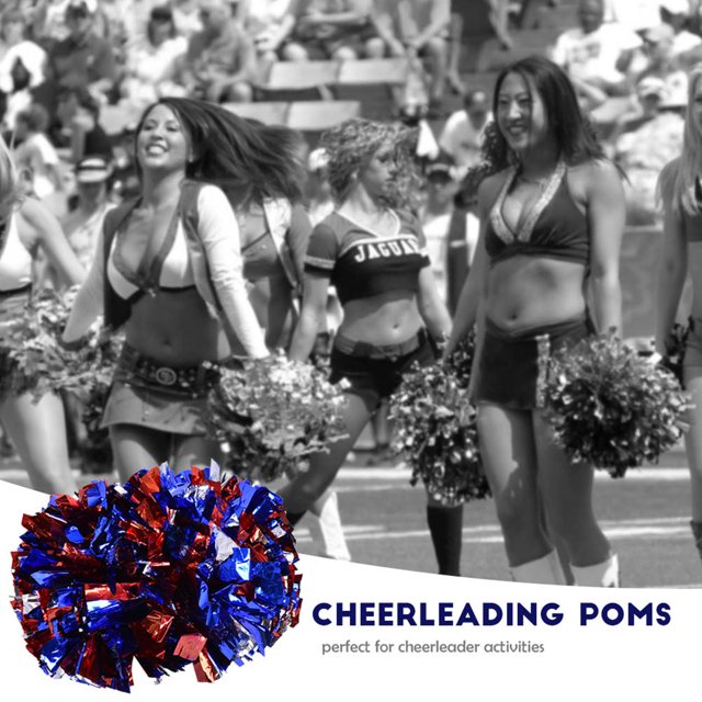 Pompoms,Cheerleader Aerobics Pom Poms Cheerleading Poms Handheld Pom Poms Extended Durability