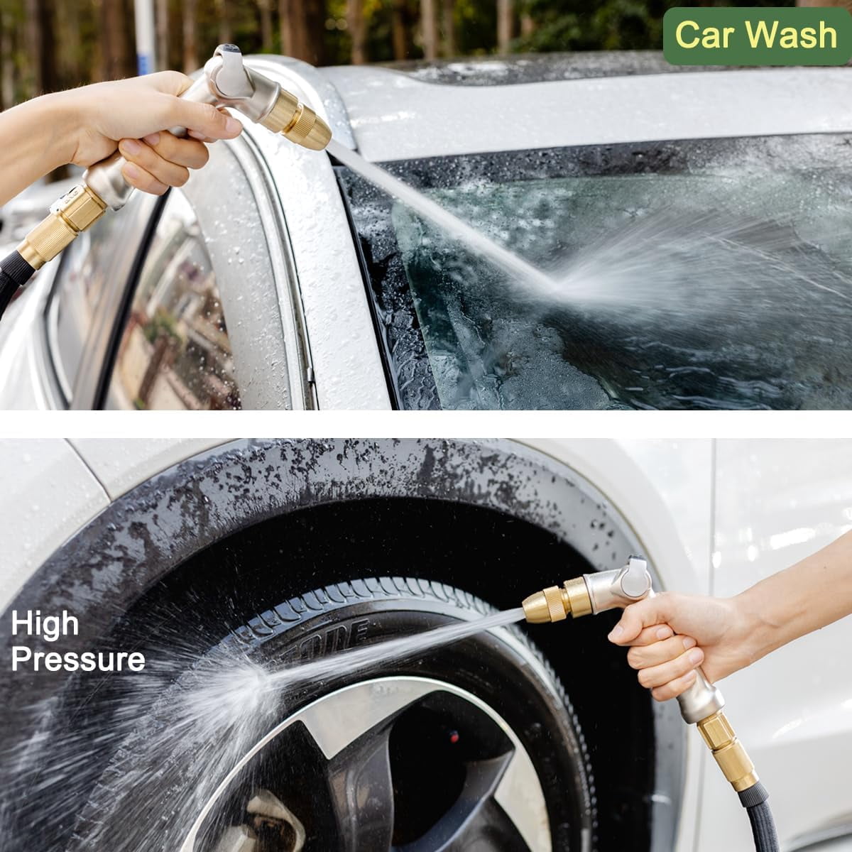 FANHAO Professional Heavy Duty Garden Hose Nozzle, Metal Thumb Control Watering Nozzle for Lawn