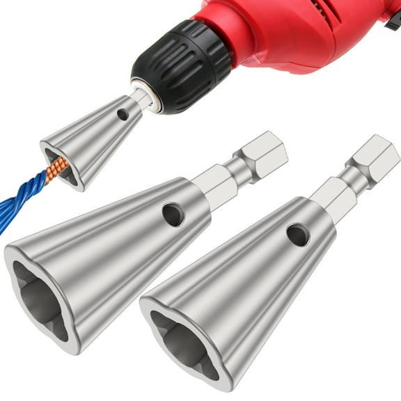 GHOJET 2/4Pcs Wire Stripping Twisting Tool Stainless Steel Wire Twister Connector 6mm Hex Shank Automatic Electric Drill Driver Cable Twisting Tool 2-6 Way Electrician Cable Peeling Twister