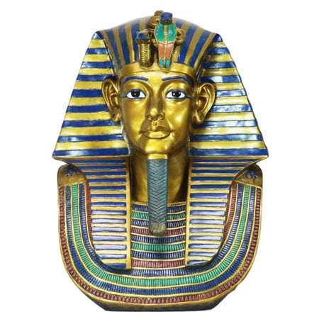 Ebros Large Golden Cobra & Vulture Mask of Pharaoh Egyptian King Tut Bust Statue 18.75