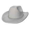 thumbnail image 4 of Sombrero de vaquero Sunnimix con Purpurina brillante blanco, 4 of 8