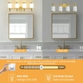 thumbnail image 7 of Bathroom Vanity Light Over Mirror, 4 Light Gold Bathroom Light Fixtures with Frosted Milk Glass, Modern Vanity Lighting Wall Mount, 7 of 7