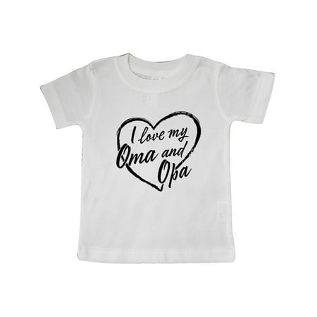 

Inktastic I Love My Oma and Opa in Black Chalk Heart Gift Baby Boy or Baby Girl T-Shirt