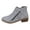 Grey, variant on Women's Suede Ankle Boots Chunky Heel Pointed Toe Side Zipper Fashion Western Cowboy Chelsea Boots