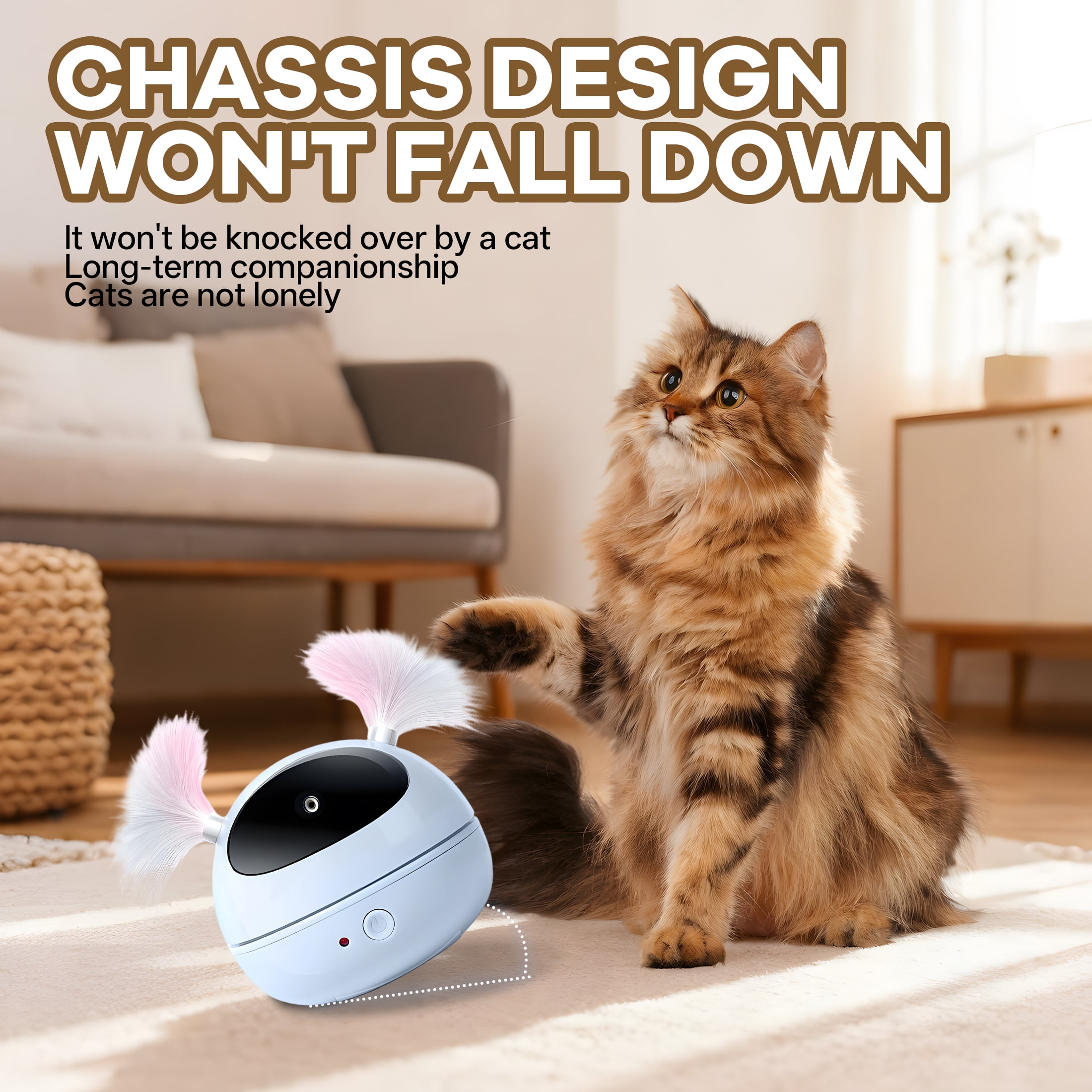 BESTSKY Interactive Cat Toys with Unique Roly-Poly Design, automatic lazer pointer for cat for fun indoor play, Cat Gifts for Cat Owners and Their Pets, Blue