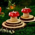 thumbnail image 3 of 3pc Cute Mushroom Candle Holder, Candle Holders For Centerpiece Table Decorations, Decorative Stand For Tealight Candles, Votive Candles, Suitable For Farmhouse Cottagecore Decor, 3 of 7