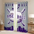 thumbnail image 3 of Homewish Ball Sports Player Black Out Curtains, Grey Purple Cartoon Baseball Curtains Pack of 2 (42x63 Each), Teens Kids Boys Girls Bedroom Curtains, Curtains and Drapes Home Decor, 3 of 7