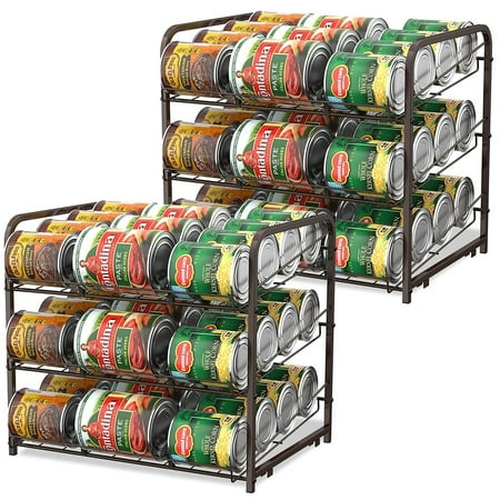 

Can Organizer for Pantry Stackable 2 Pack Can Storage Organizer Rack Stacking Can Dispensers Small Space Holds up to 36 Cans for Pantry Kitchen