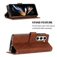 thumbnail image 3 of Nalacover For Samsung Galaxy Z Fold 5 Card Slot Case,Shockproof Premium PU Leather Magnetic Clasp Flip Stand Wallet for Women Men Cover with Removable Adjustable Crossbody Shoulder Strap,Brown, 3 of 9