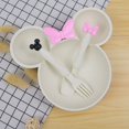 thumbnail image 2 of 3pcs Wheat Straw Baby Cartoon Tableware Set Children's Dishes Kids Dinner Platos Baby Feeding Plate Training Bowl Spoon Fork beige, 2 of 5