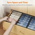 thumbnail image 6 of Lifewit Wardrobe Organizer Clothes, Jean Organizers for Closet with Support Board 3 Compartment Foldable Closet Drawer Storage 15.7*11.8*6.7 Inches for Pants, T-Shirts, Sweater, Legging, 4-Pack, 6 of 10