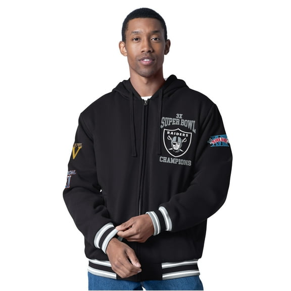 Men's G-III Sports by Carl Banks Black Las Vegas Raiders Power Forward Commemorative Full-Zip Hooded Jacket