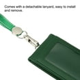 thumbnail image 2 of Uxcell Folded PU Leather ID Badge Holder with Lanyard with 1 Clear Window 4 Card Slot Deep Green, 2 of 6