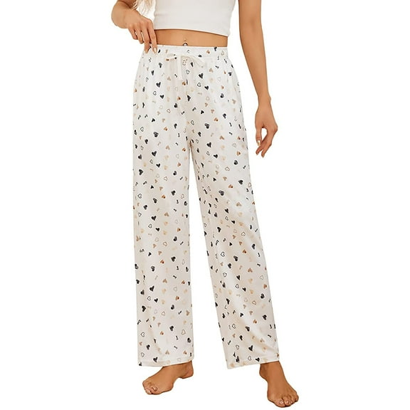 HEARTNICE Womens Pajama Pants, Lightweight Pj Bottoms Print Drawstring Soft Sleepwear,