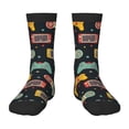 thumbnail image 1 of Kdxio Retro Video Game Print Children's Socks for Daily Wear and Sports Use Colorblock Mid-Calf Design Breathable Material, 1 of 5