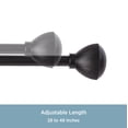 thumbnail image 4 of Kenney August Standard Steel Decorative Window Curtain Rod, 28-48" Adjustable Length, 5/8" Dia., Matte Black, 4 of 5