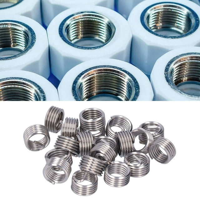 Khall Wire Thread Screw,20Pcs Thread Repair M12 x 1.75 Wire Threaded Insert Nut Coiled Wire Extension Consumables,Coiled Wire NutS