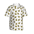 thumbnail image 3 of Xecao Cute Little Bee print Hawaiian shirt - a stylish short-sleeve button-down for men, perfect for casual beach and tropical outings., 3 of 9