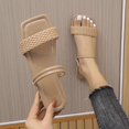 thumbnail image 4 of Zapatos de mujer de verano, elegantes tacones planos, informales, de Color sólido, sandalias sin cordones, zapatillas de ratán tejidas con punta cuadrada Wmkox8yii  hj789, 4 of 6