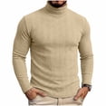 thumbnail image 3 of Atkumj Lightweight Sweaters for Men Casual Warm Turtleneck Ribbed Men Undershirts Versatile Slim Fit Solid Color Long Sleeve Pullover Sweater for Daily Wear S, 3 of 10