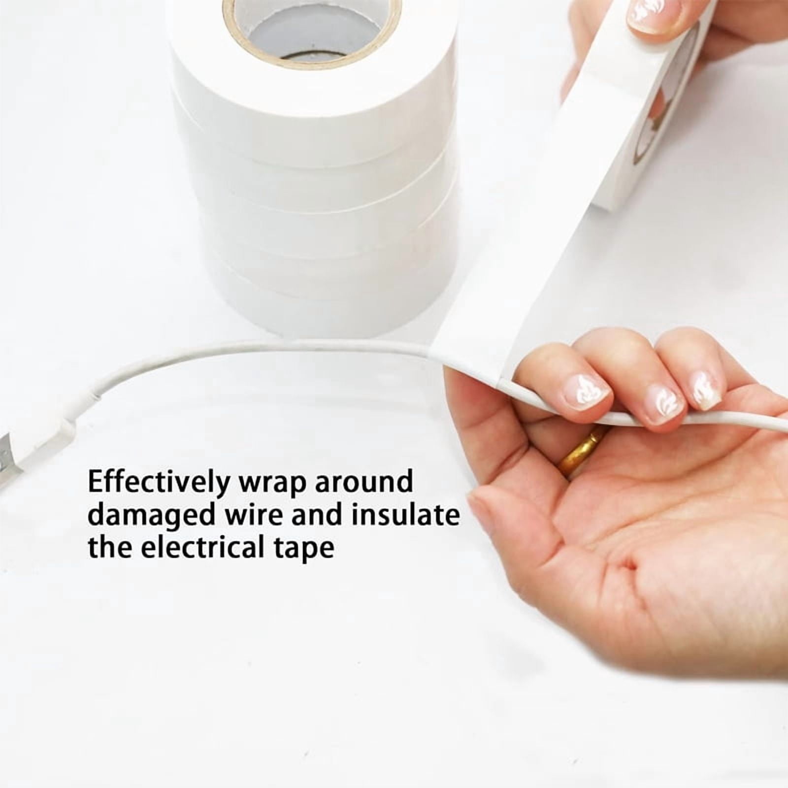Electrical Insulation Tape 33ft Waterproof Strong Adhesive Vinyl Electrical Tape for Wire Wrapping and Cable Protection 1/3/6 Rolls
