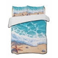 thumbnail image 2 of Ocean Beach Twin Size Down Alternative Comforter, Lightweight Comforter Quilt Bedding Set with Pillow Shams Coastal Nautical Starfish Shells Sea Waves All Seasons Bed Comforter Duvet Insert 68"x86", 2 of 7