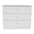 thumbnail image 3 of White 3 Drawer Chest, Wood Accent Drawer Dresser, Storage Dresser Cabinet for Home Office, 3 of 9