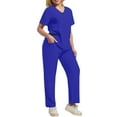 thumbnail image 5 of Scrubs for Women and Men Set – Medical Uniform, Binding Top and Drawstring Pants Scrub Sets Royal Blue 2XL, 5 of 5