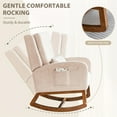 thumbnail image 6 of Nursery Rocking Chair, Nursing Rocking Chair for Living Room, Indoor Modern Glider Rocker Chair w/Pillow, High Back Padded Seat Side Armchair（Sand）, 6 of 8